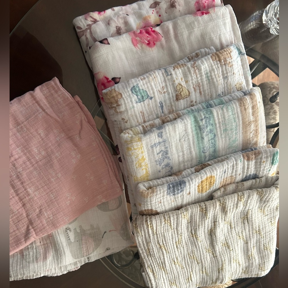 Assorted Baby Girl Muslin Swaddle Blankets
